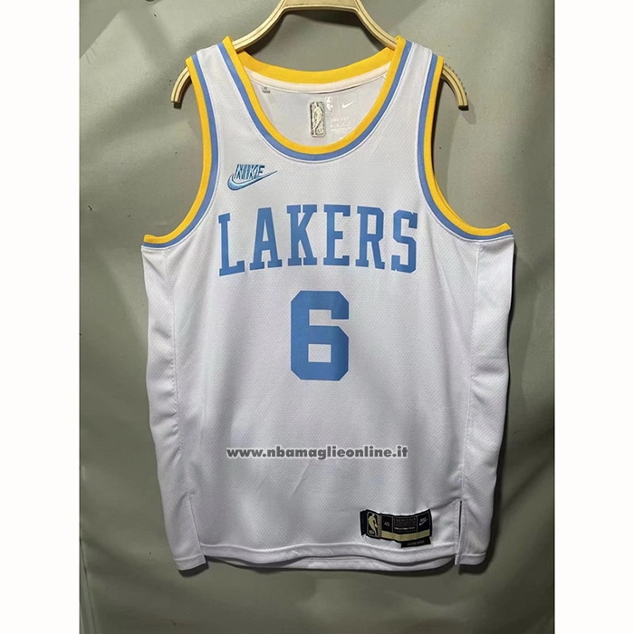 Maglia Los Angeles Lakers LeBron James #6 Classic 2022-23 Bianco